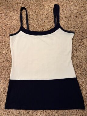 Navy & White Colorblock Cami Tank Top
